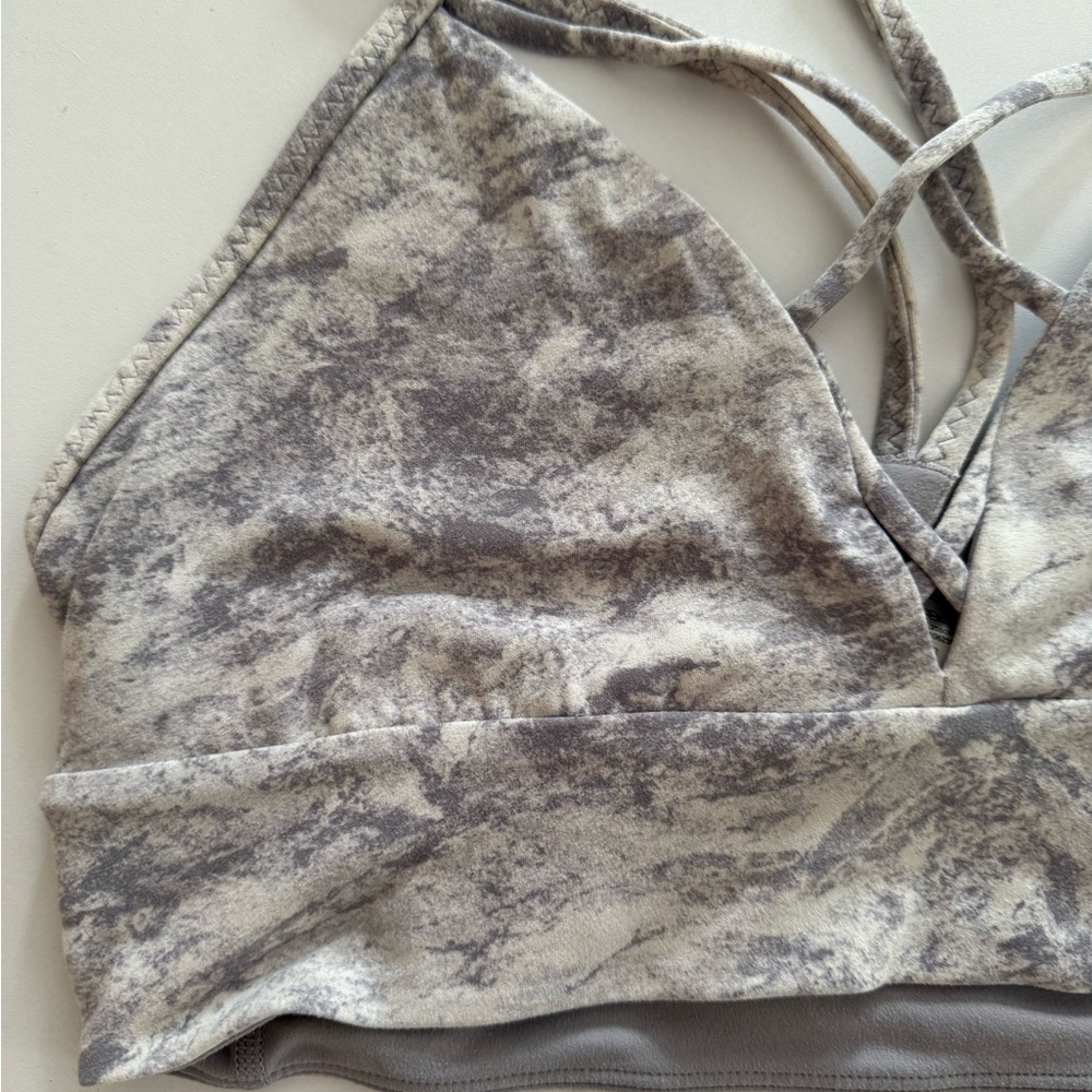 Gray Marble Women's Sports Bra - Picture 6 of 7